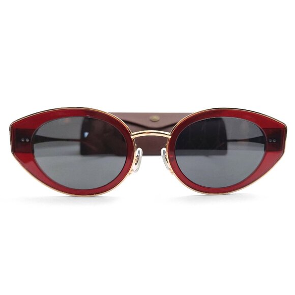Matsuda M3120 Cat Eye Sunglass | Bordeaux - Pale Gold | Grey Solid Lenses (0391) main image 7